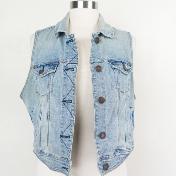 American Eagle Denim Crop XL Vest - Picture 1 of 8